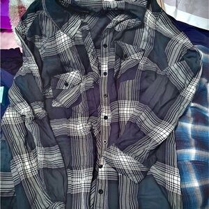 Torrid green and White Plaid Button Down Shirt